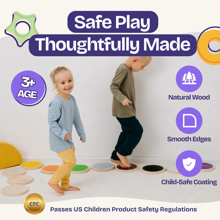 Wooden Stepping Stones for Balance and Learning