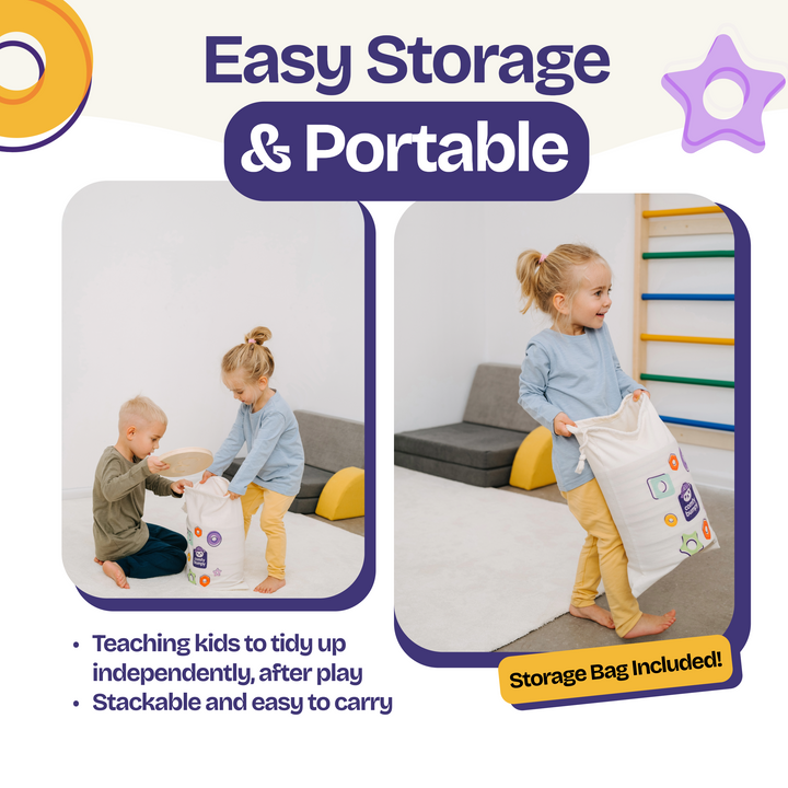 Wooden Stepping Stones for Balance and Learning