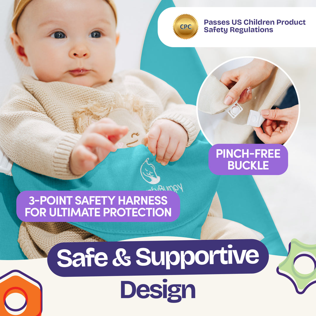 ComfyBumpy bouncy seat offering comfort for infants #color_turquoise-white
