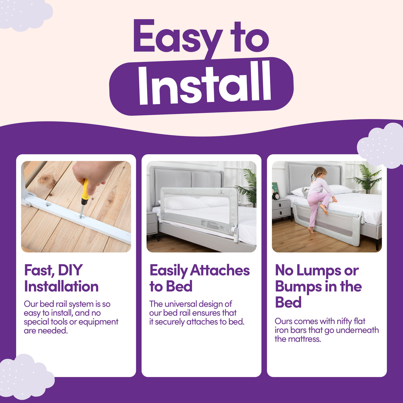 ComfyBumpy Toddler Bed Rail Guard for Kids