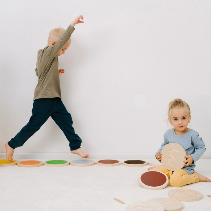 Wooden Stepping Stones for Balance and Learning
