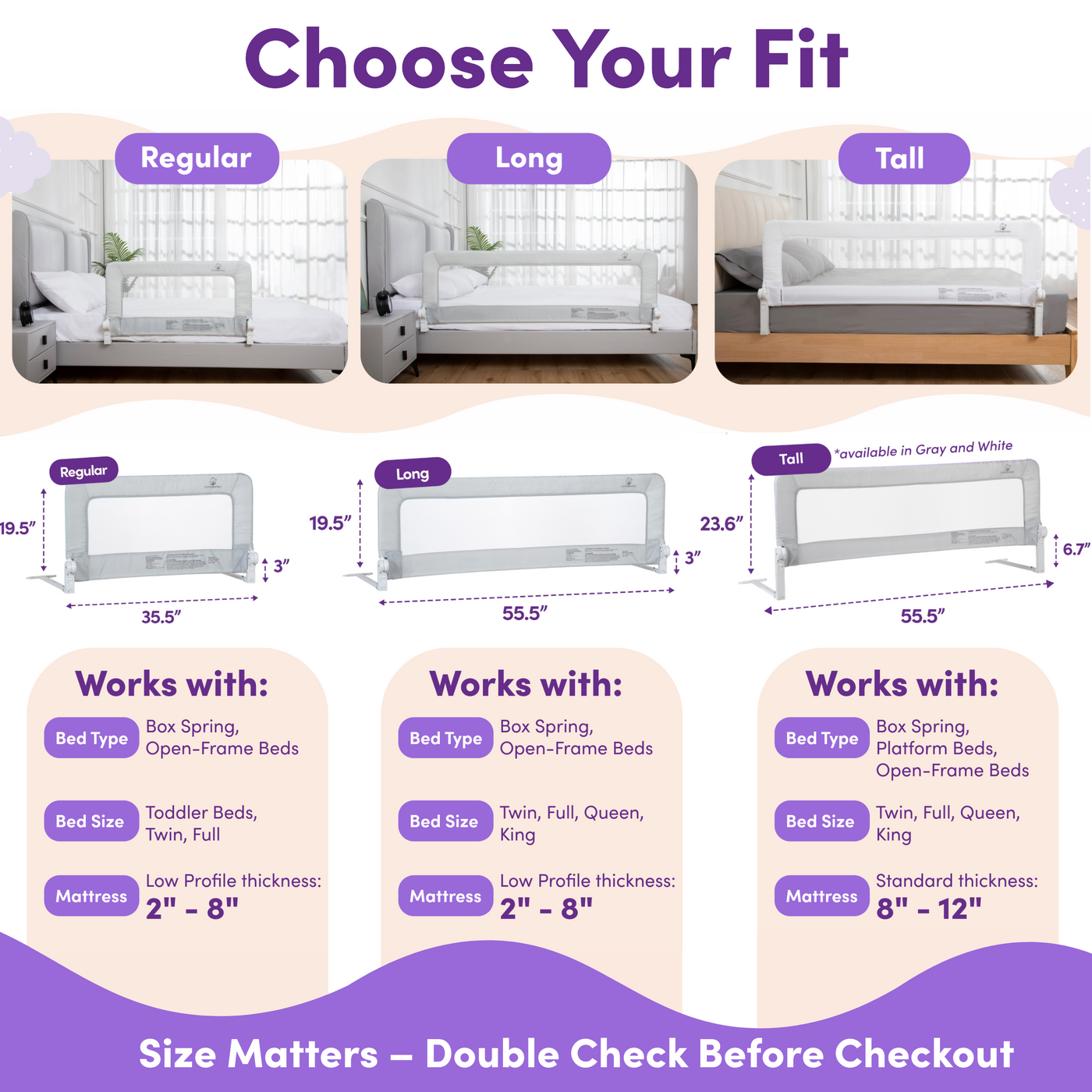 ComfyBumpy Toddler Bed Rail Guard for Kids
