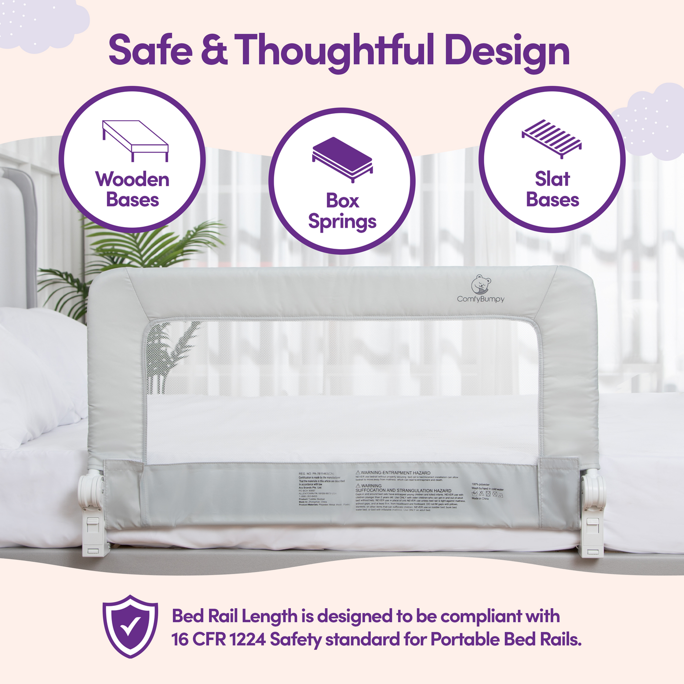 ComfyBumpy Toddler Bed Rail Guard for Kids