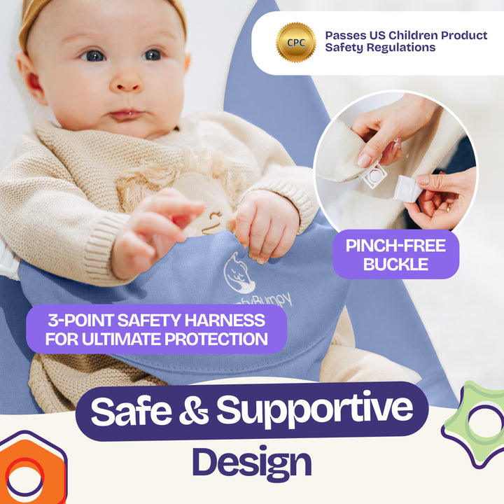 baby rocking bouncer for peaceful baby time ComfyBumpy #color_blue-white