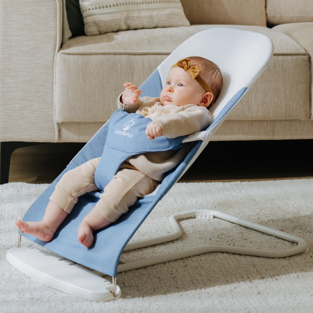 best baby bouncer seat for daily infant comfort ComfyBumpy #color_blue-white 