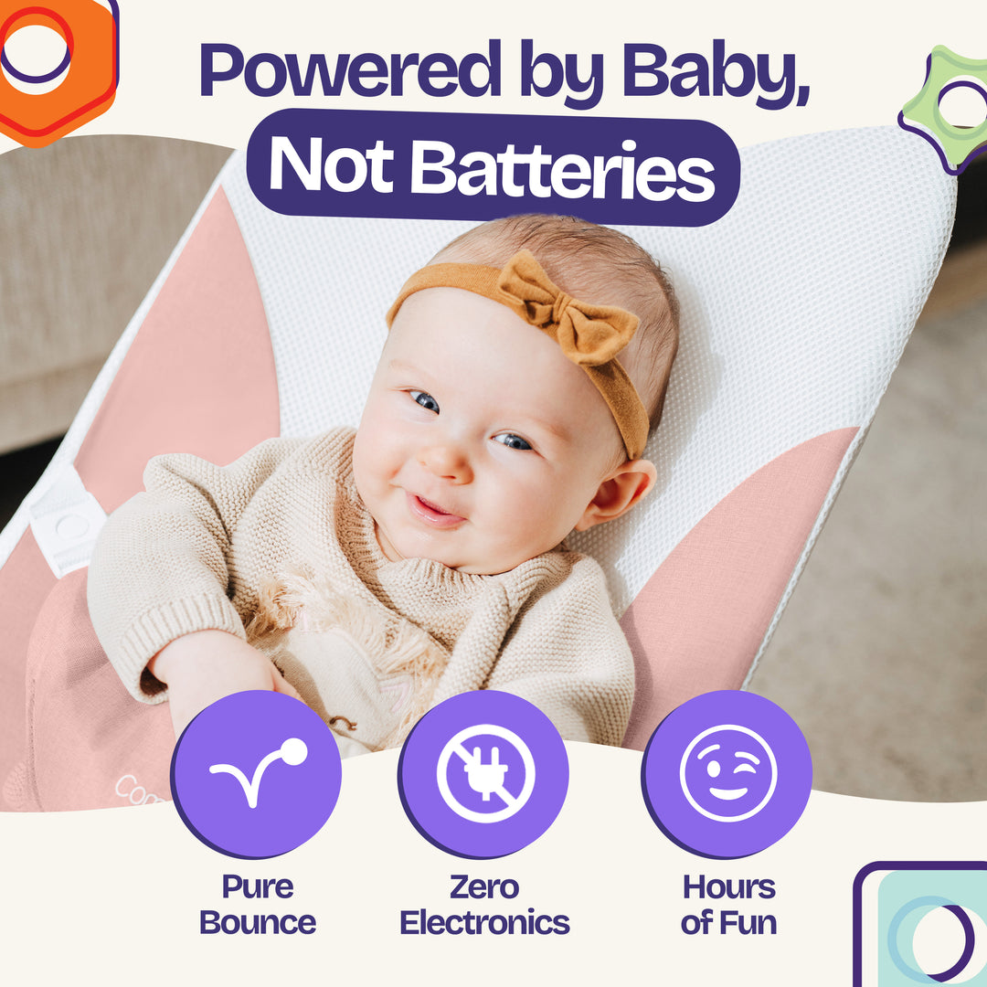 best baby bouncer seat with premium comfort ComfyBumpy #color_pink-white