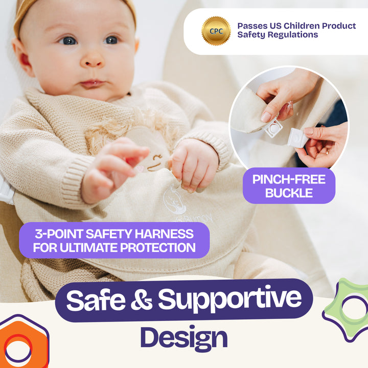 bouncer seat for supervised baby seating ComfyBumpy #color_oatmeal-white