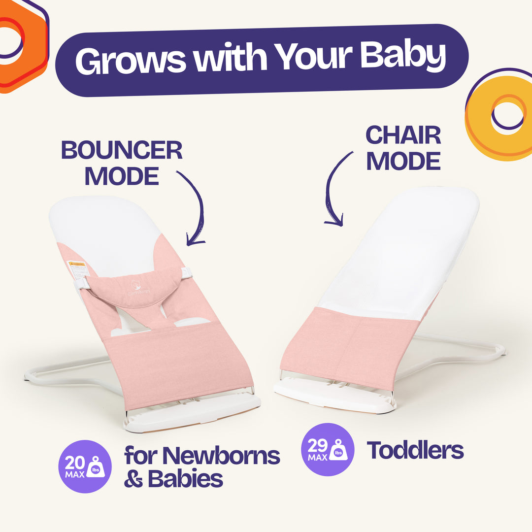 bouncy seat designed for infant relaxation ComfyBumpy #color_pink-white