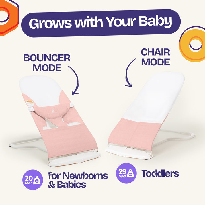bouncy seat designed for infant relaxation ComfyBumpy #color_pink-white
