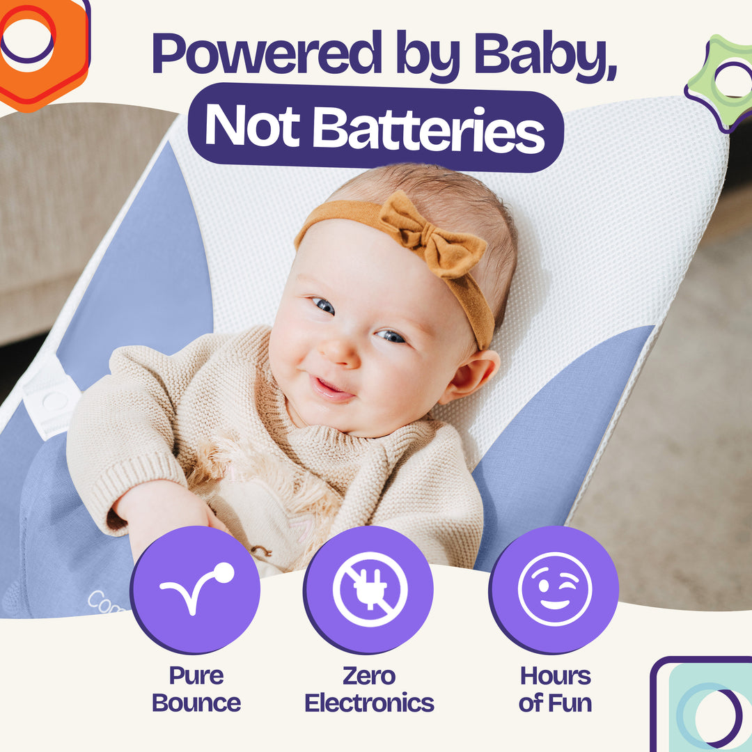 bouncy seat for infant lounging indoors ComfyBumpy #color_blue-white