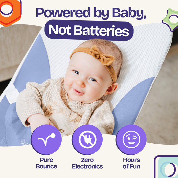 bouncy seat for infant lounging indoors ComfyBumpy #color_blue-white