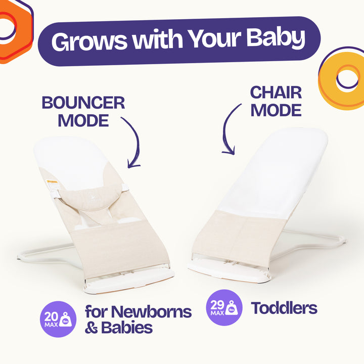 bouncy seat offering gentle infant support ComfyBumpy #color_oatmeal-white