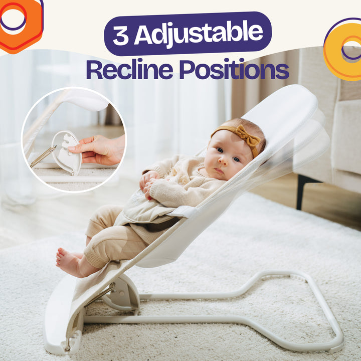 infant bouncer seats with ergonomic seating design ComfyBumpy #color_grey-black