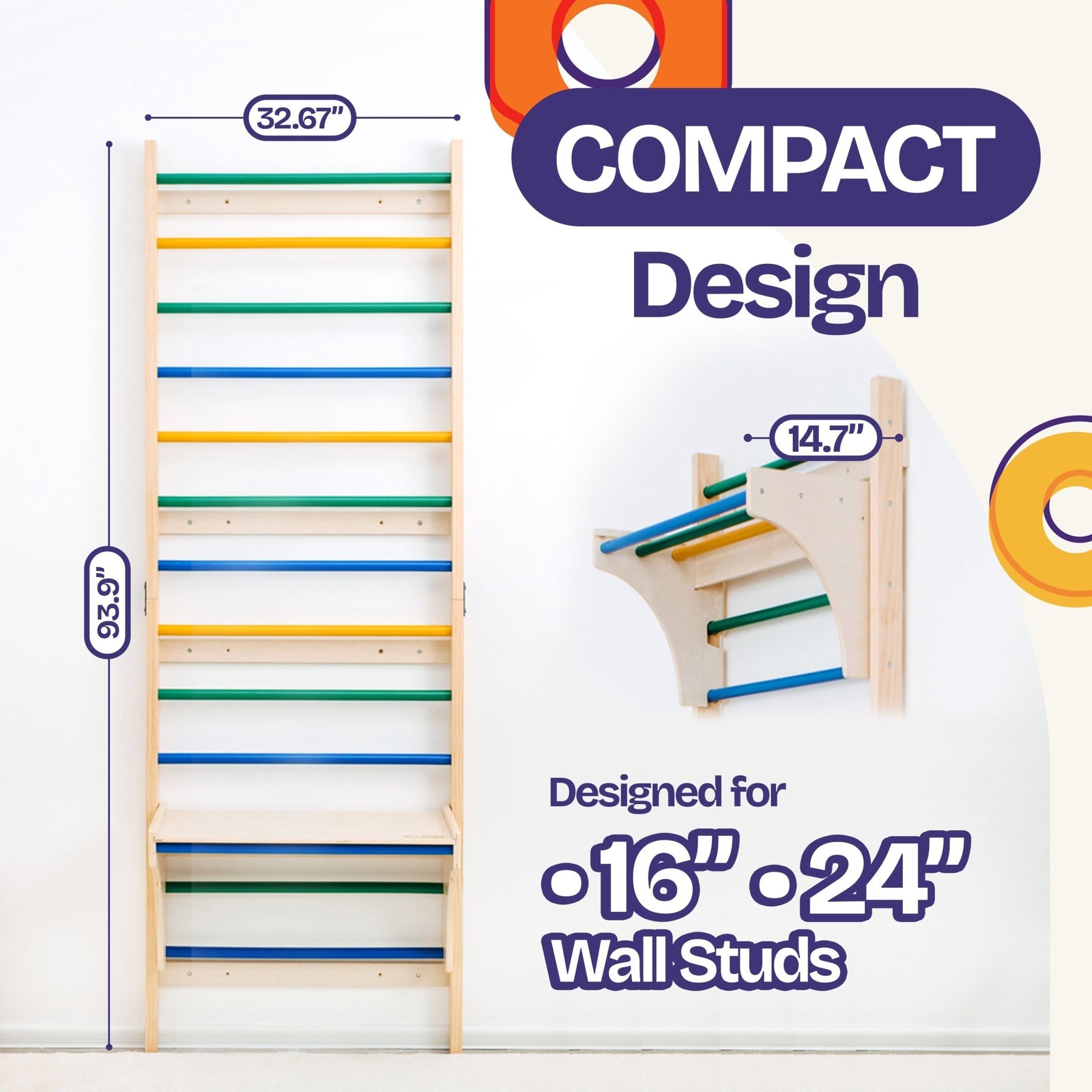 Little Climber Set | Climbing Wall & Swedish Ladder - ComfyBumpy
