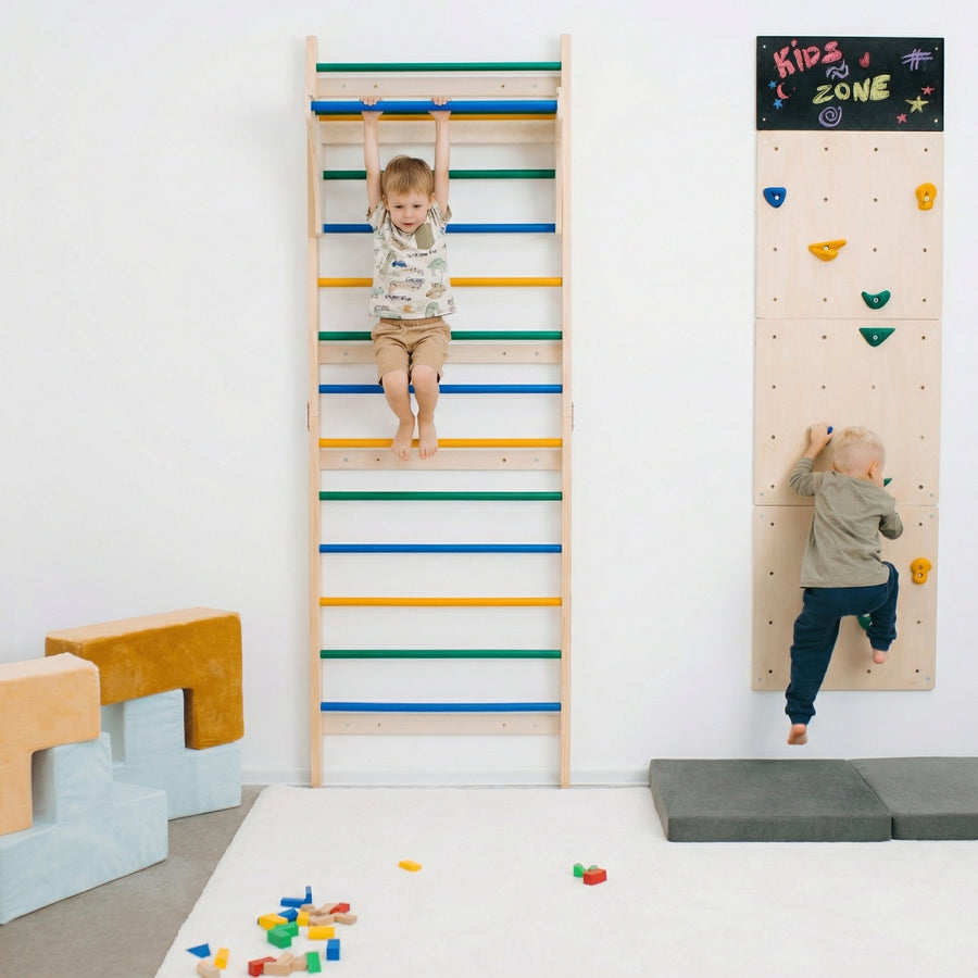 Little Climber Set | Climbing Wall & Swedish Ladder - ComfyBumpy