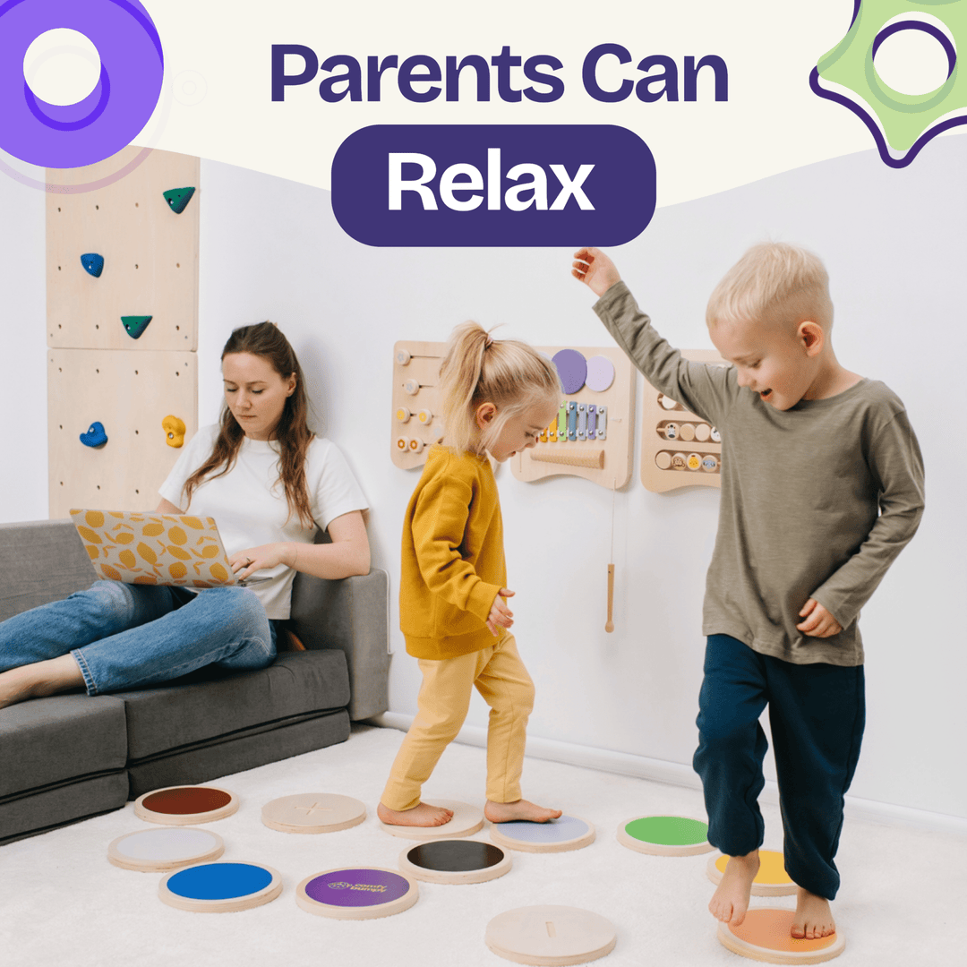 Wooden Stepping Stones for Balance and Learning - ComfyBumpy