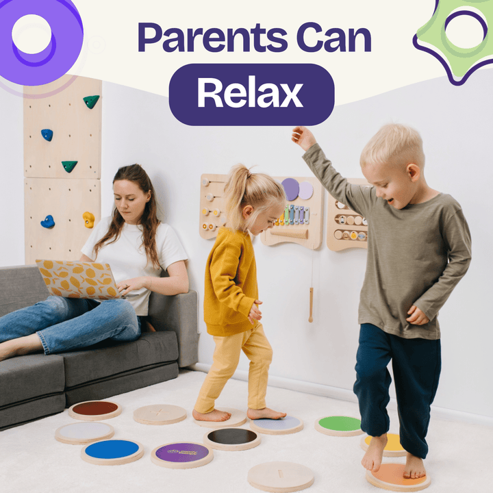 Wooden Stepping Stones for Balance and Learning - ComfyBumpy
