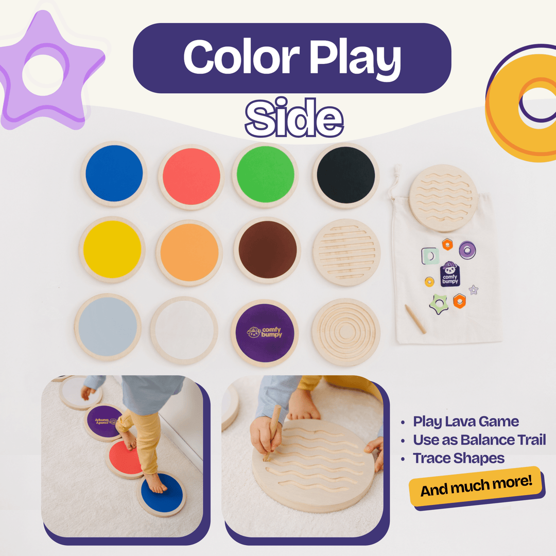 Wooden Stepping Stones for Balance and Learning - ComfyBumpy