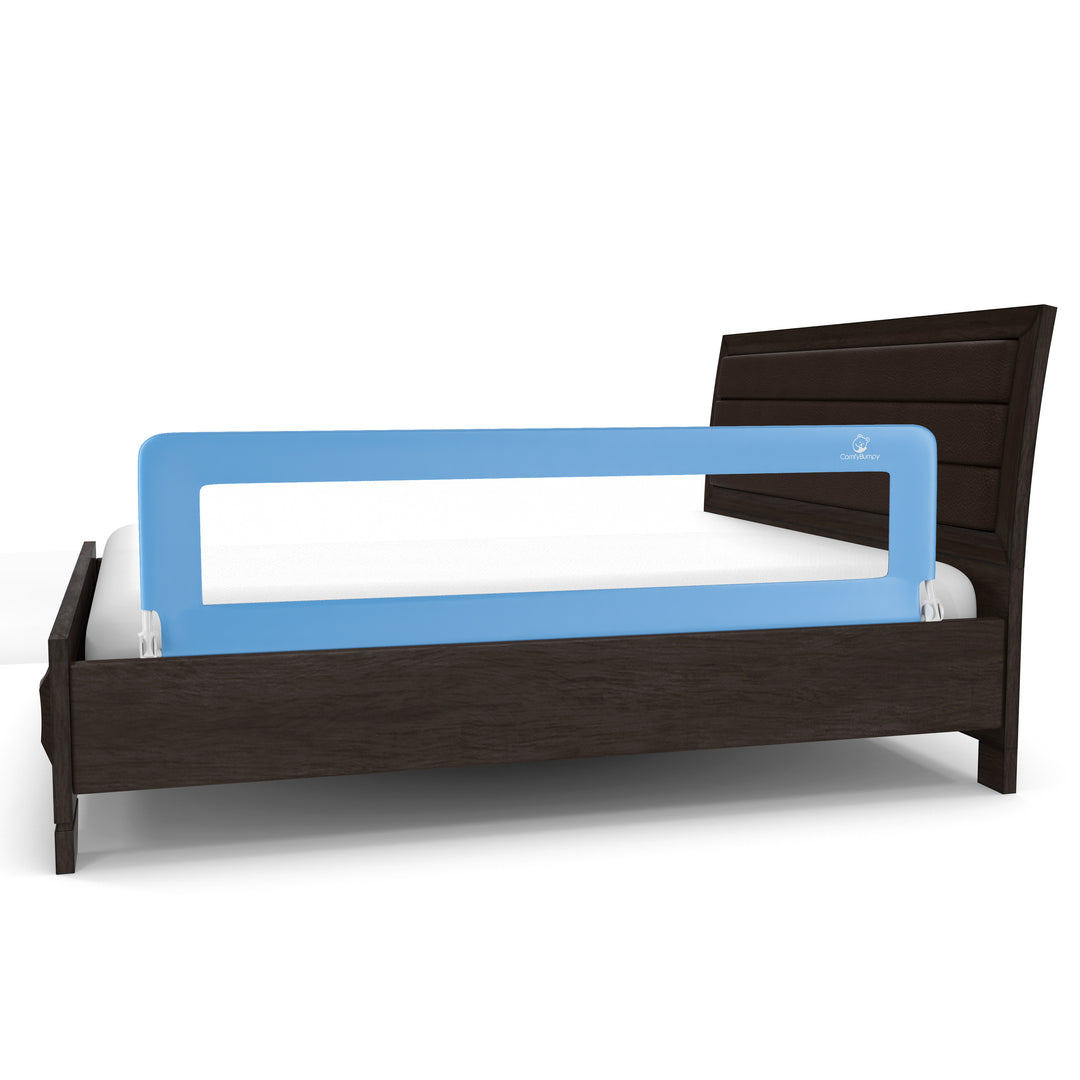comfybumpy bed rail guard for toddlers - blue