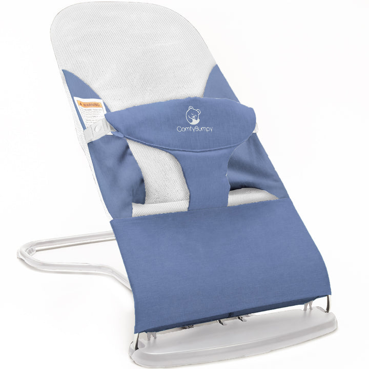 baby rocking bouncer for gentle movement ComfyBumpy #color_blue-white