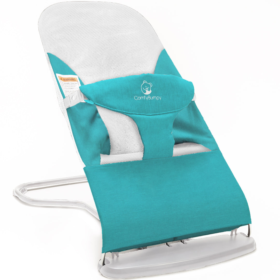 bouncer seat crafted for infant relaxation ComfyBumpy #color_turquoise-white